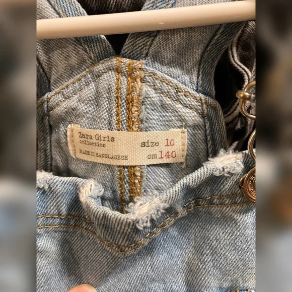 Girl Zara Short Demin Overalls - Picture 5 of 6